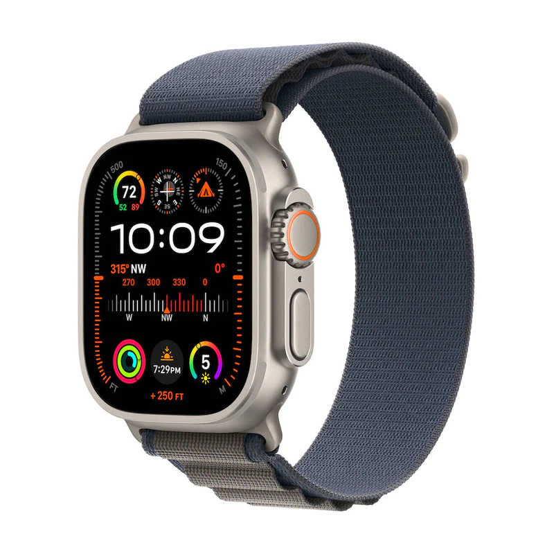 Apple Watch Ultra 2 Titanium Case with Alpine Loop - Blue - Image 2